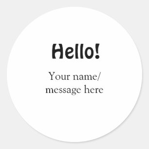 Sticker Rond Bonjour ajouter un message de nom simple minimum é