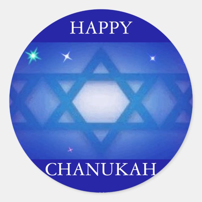 STICKER ROND BONJOUR BÂTIMENTS DE CHANUKAH - BÂTIMENTS DE CADEA (Devant)
