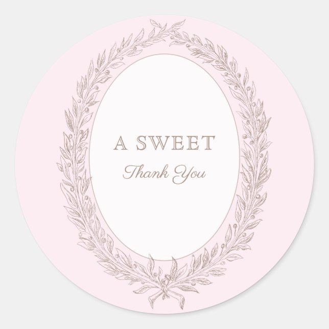 Sticker Rond Bonjour Bebe French Patisserie Merci sucré (Devant)