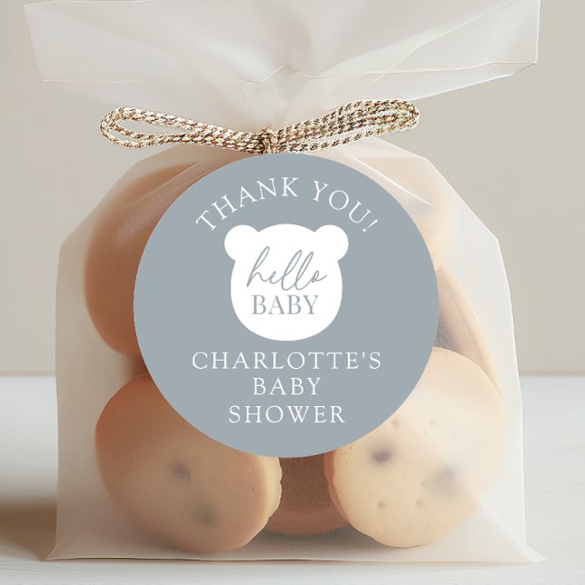 Sticker Rond Bonjour bébé ours Merci (Créateur téléchargé)