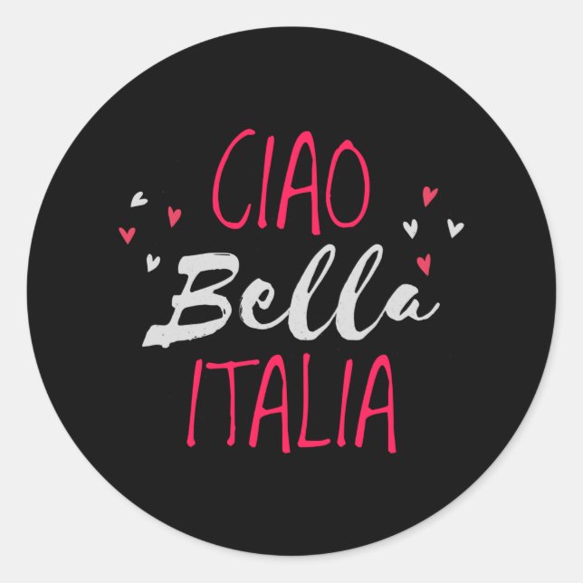 Sticker Rond Bonjour belle Italie (Devant)