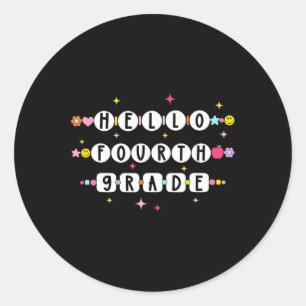 Sticker Rond Bonjour Bracelet d'amitié de quatrième année Retou