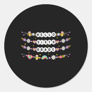 Sticker Rond Bonjour Bracelets d'Amitié Sixième Année de Retour
