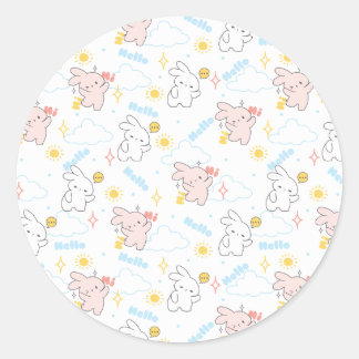 Sticker Rond Bonjour, C'est Bunny Time : Loppi Tokki Moments