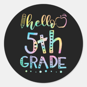 Sticker Rond Bonjour cinquième année 5e année Byck à l'école En