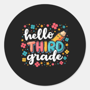 Sticker Rond Bonjour Équipe de 3e année Ck Vêtements de rentrée