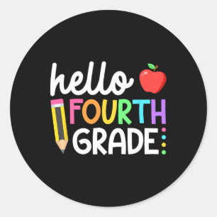 Sticker Rond Bonjour Équipe de quatrième année 4e année Retour