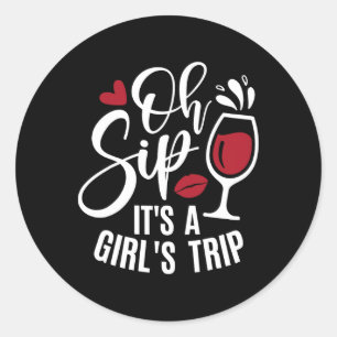 Sticker Rond Bonjour Été Famille Vacances Oh Sip It A Girls Tr