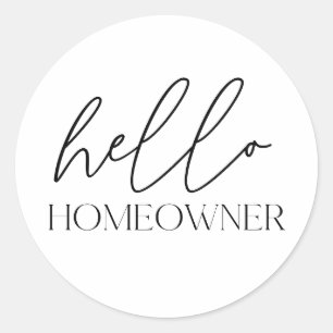 Sticker Rond Bonjour Immobilier propriétaire