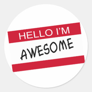 Sticker Rond Bonjour, Je Suffis
