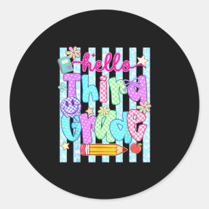 Sticker Rond Bonjour l'équipe de troisième année 3e année retou