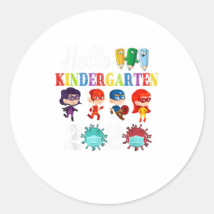 Sticker Rond Bonjour maternelle 2020 Retour À L'École