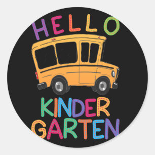 Sticker Rond bonjour maternelle chemise imprimer modèle école b