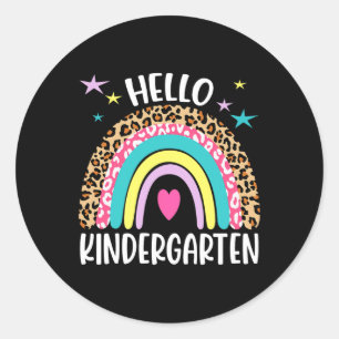 Sticker Rond Bonjour Maternelle Rainbow Retour À L'École Enseig