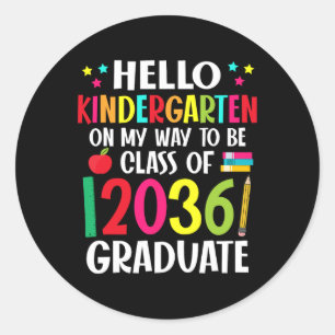 Sticker Rond Bonjour Maternelle Retour À La Classe Scolaire De 