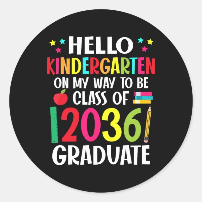 Sticker Rond Bonjour Maternelle Retour À La Classe Scolaire De  (Devant)