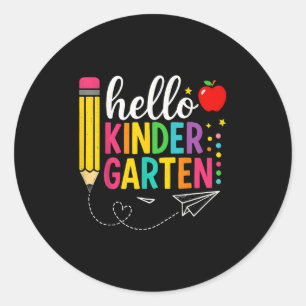 Sticker Rond Bonjour Maternelle Retour À L'École Maternelle Thé