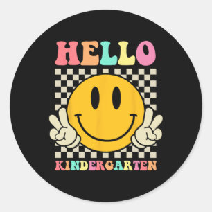 Sticker Rond Bonjour maternelle Retour À L'École Super Enseigna