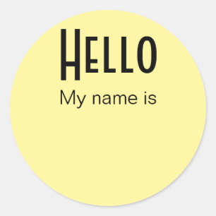 Sticker Rond Bonjour, Mon Nom Est