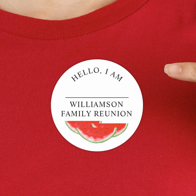 Sticker Rond Bonjour Mon Nom Est Réunion Familiale (Créateur téléchargé)