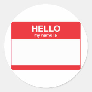 Sticker Rond Bonjour, mon nom est (votre texte)
