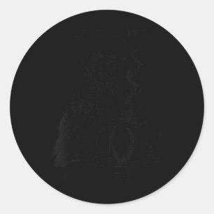 Sticker Rond Bonjour obscurité vieille amie corbeau noir pour f