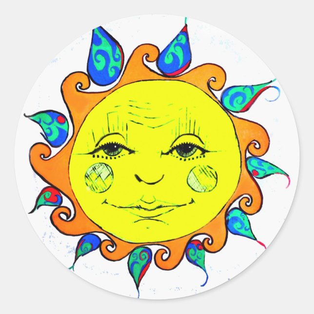 Sticker Rond Bonjour Sunshine (Devant)