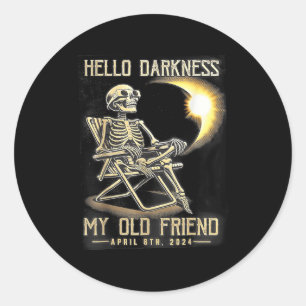 Sticker Rond Bonjour Ténèbres Mon Vieux Ami Amusant Squelette S