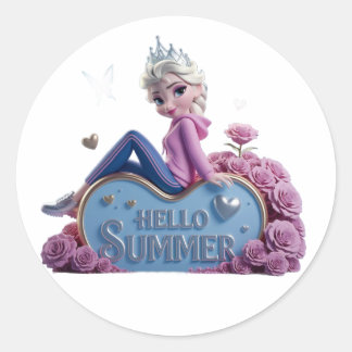 Sticker Rond Bonjour vacances d'été