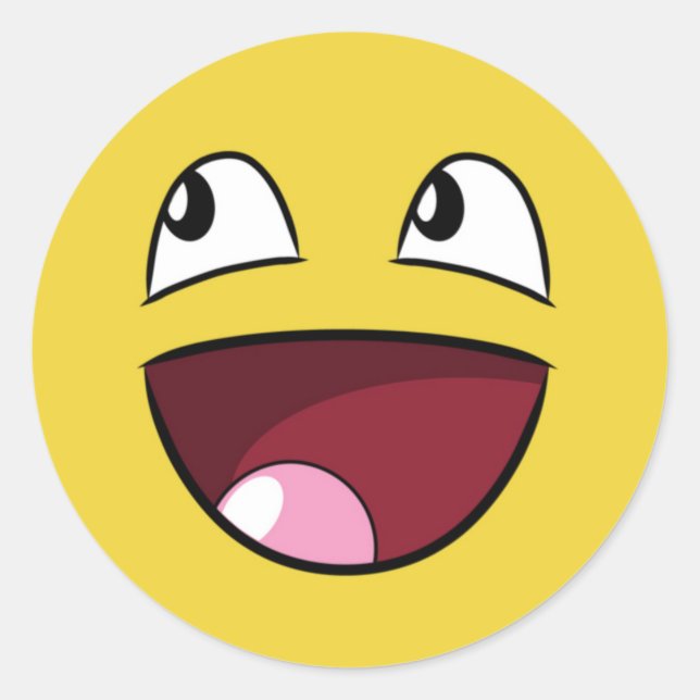 Sticker Rond bonjour visage heureux (Devant)