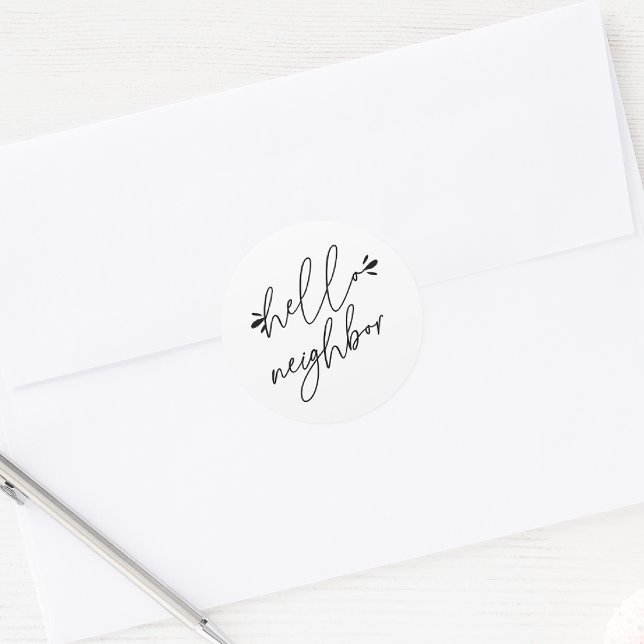 Sticker Rond Bonjour Voisin Immobilier Promotionnel (Hello Neighbor Real Estate Promotional Sticker)