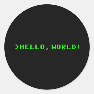 Sticker Rond Bonjour World Computer Programming
