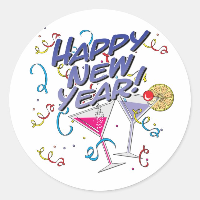 Sticker Rond Bonne année (Devant)