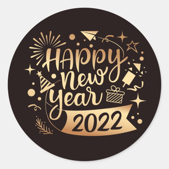Sticker Rond Bonne année (Devant)