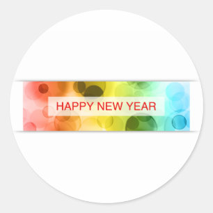 Sticker Rond bonne année (bokeh coloré)