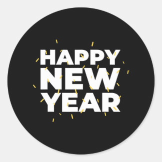 Sticker Rond Bonne année Confetti NYE Nouvel An Réveillon