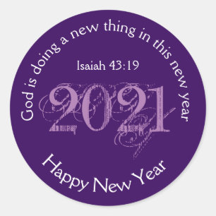 Sticker Rond Bonne année   DIEU FAISANT UNE NOUVELLE CHOSE   20