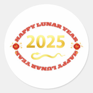 Sticker Rond Bonne année lunaire 2025