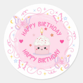 Sticker Rond Bonne autocollante d'anniversaire