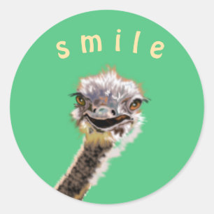 Sticker Rond Bonne autruche