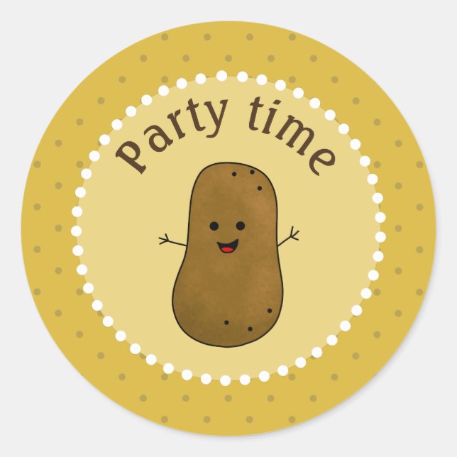 Sticker Rond Bonne fête de la pomme de terre (Devant)