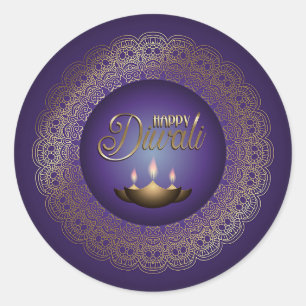 Sticker Rond Bonne fête des lumières de Diwali