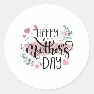 Sticker Rond Bonne fête des mères 2025 mignonne florale pour le