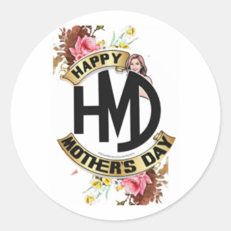 Sticker Rond Bonne Fête des Mères Collection HMD | Typo Floral