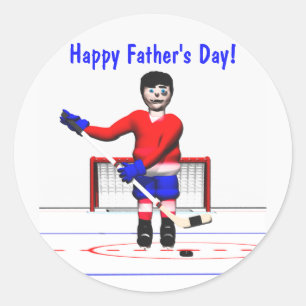 Sticker Rond Bonne Fête des pères de hockey