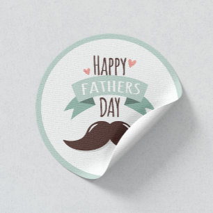 Sticker Rond Bonne fête des pères - moustache