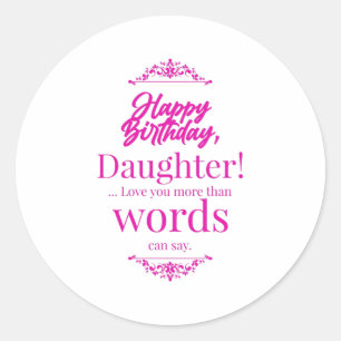 Sticker Rond Bonne fille d'anniversaire