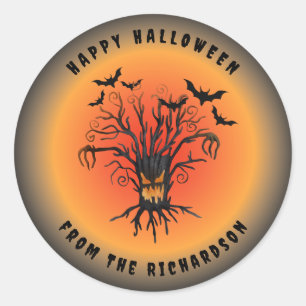 Sticker Rond Bonne Halloween De Votre Nom Personnalisé