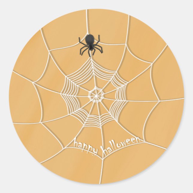 Sticker Rond Bonne Halloween mignonne araignée Éffrayante mer (Devant)