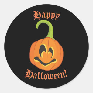 Sticker Rond Bonne Halloween mignonne Citrouille Whimsical Trea